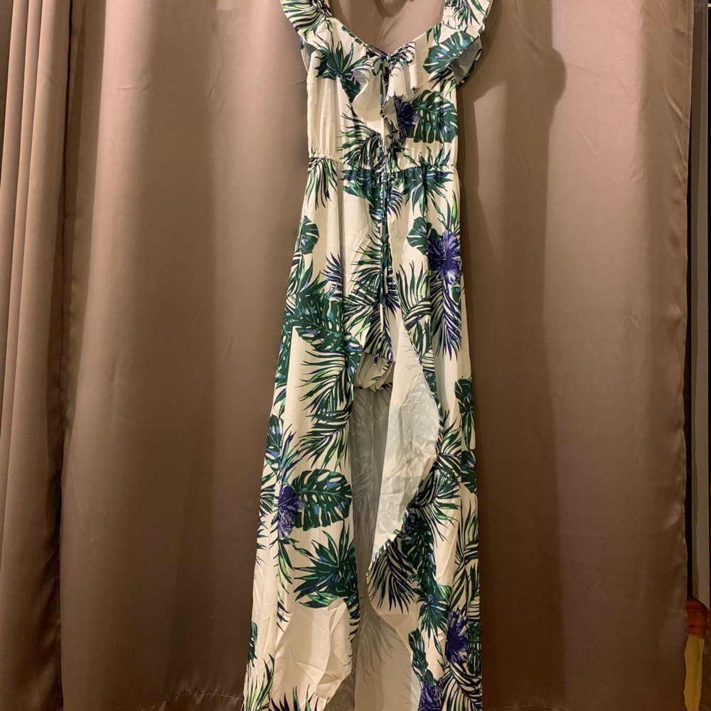 Floral romper with long dress overlay